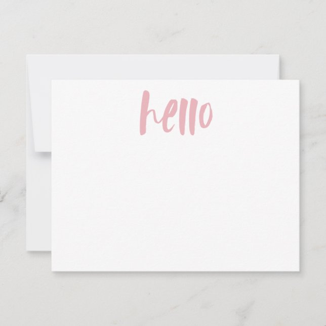 PINK HELLO | Personalized Stationery Invitation (Front)