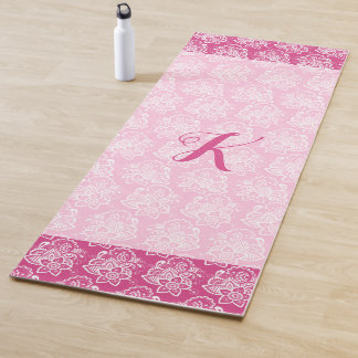 Pink Henna Flowers Yoga Mat