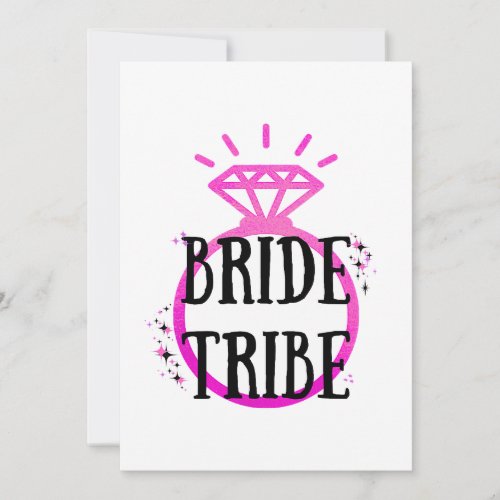 Pink Hens Party Bachelorette Ring Bride Tribe Invitation