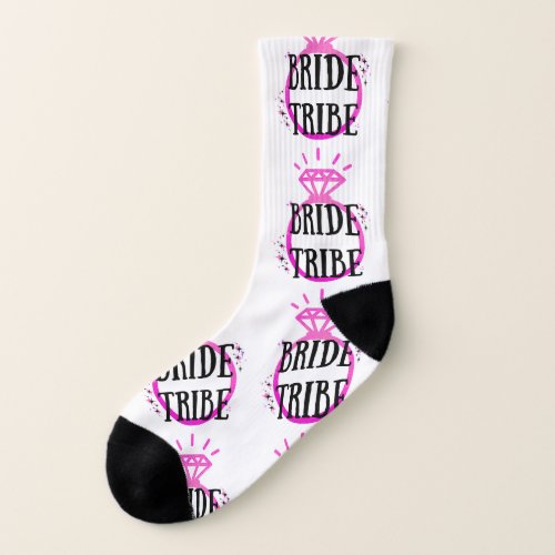 Pink Hens Party Bachelorette Ring Bride Tribe Socks