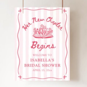 Pink Her New Chapter Bridal Shower Welcome Sign