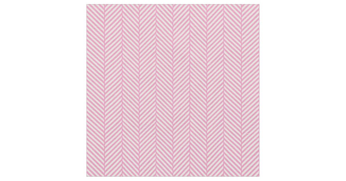 Pink Herringbone Fabric | Zazzle