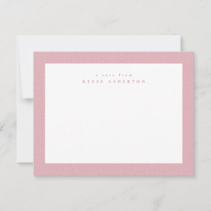 Pink herringbone tweed cute simple personal note card
