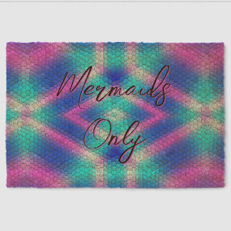 Pink Hexagon Mosaic on Blue Gradient Fiber Doormat