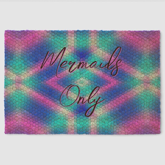 Pink Hexagon Mosaic on Blue Gradient Fiber Doormat (Front)