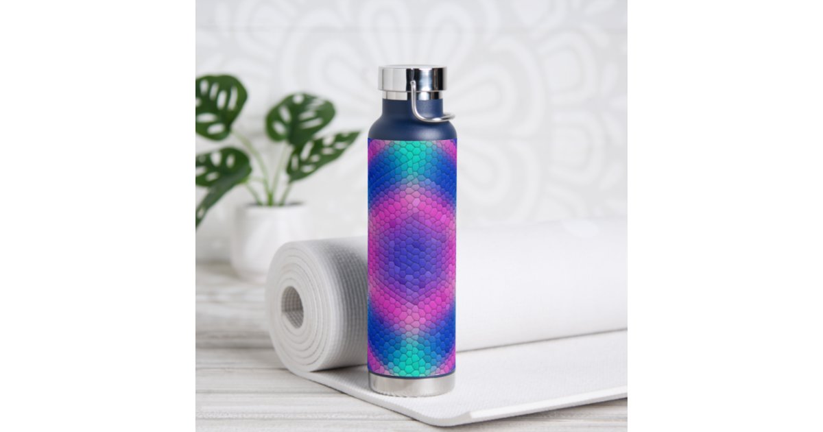 Preppy Watercolor Hearts in Blue Stainless Steel Water Bottle 