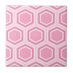 Pink Hexagon Pattern Ceramic Tile at Zazzle
