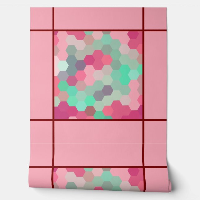 Pink hexagon wallpaper  (Unrolling)