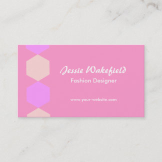 Pink Hexagons Business Card