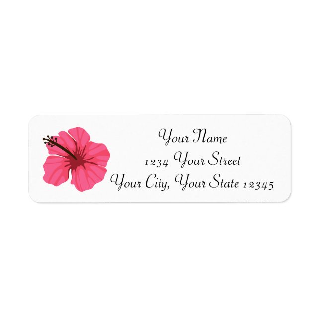 Pink Hibiscus Address Label (Front)