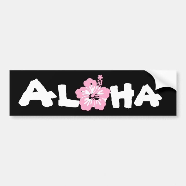pink hibiscus aloha flower L Bumper Sticker (Front)