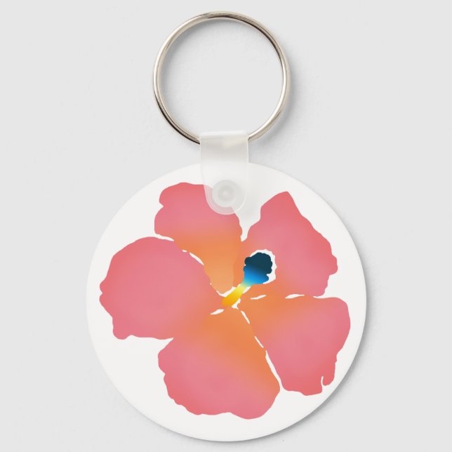 Pink Hibiscus Bloom Keychain (Front)
