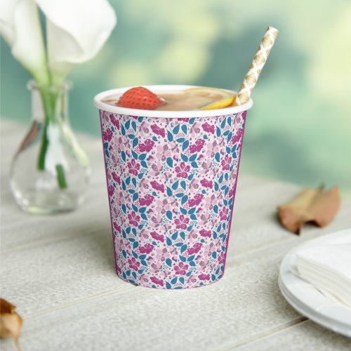 Pink Hibiscus Bloom Paper Cup