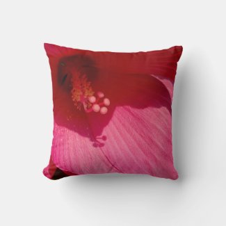 Pink Hibiscus Close-Up Photo Cushion 41 cm x 41 cm