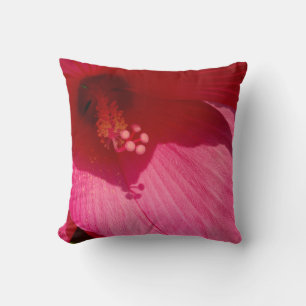 Pink Hibiscus Close-Up Photo Cushion 41 cm x 41 cm