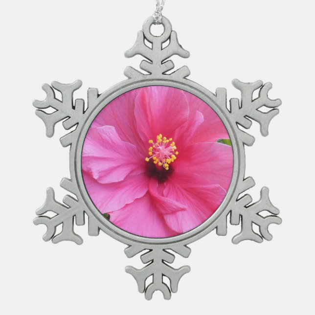 Pink Hibiscus custom ornaments (Front)