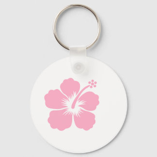 Pink hibiscus F Keychain