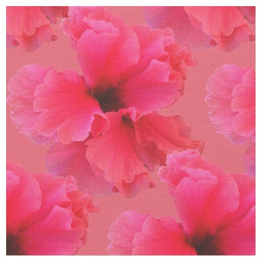 Pink Hibiscus Floral Print Fabric