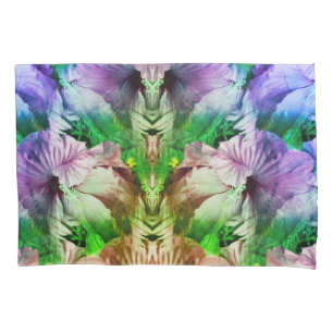 Pink Hibiscus Flower Abstract Distressed     Pillow Case