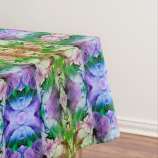 Pink Hibiscus Flower Abstract Distressed Tablecloth