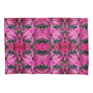Pink Hibiscus Flower Abstract Pillow Case