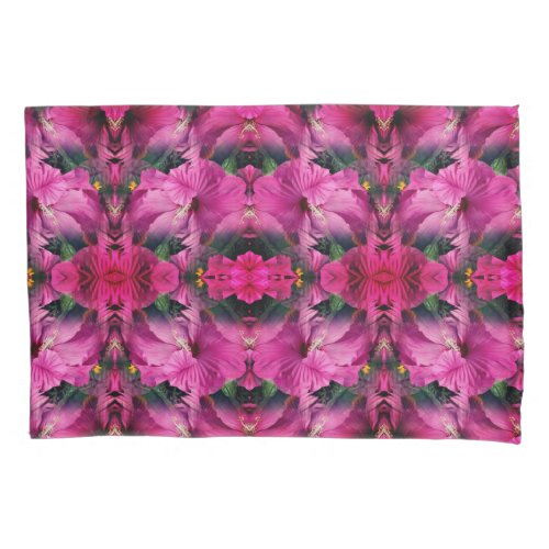 Pink Hibiscus Flower Abstract   Pillow Case