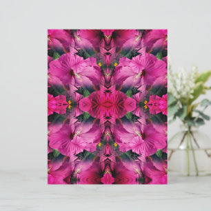 Pink Hibiscus Flower Abstract Scrapbook Paper