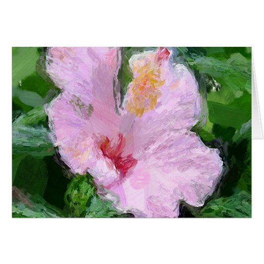 Pink Hibiscus Flower Cards (Front Horizontal)