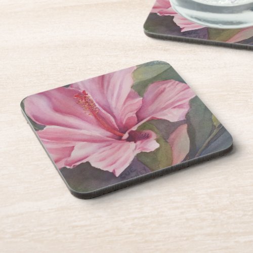 PINK HIBISCUS FLOWER COASTERS