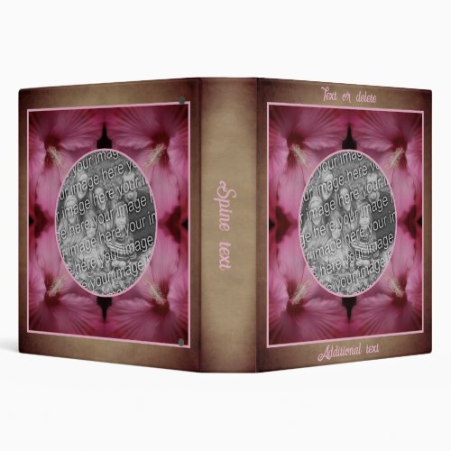 Pink Hibiscus Flower Create Your Own Photo 3 Ring Binder