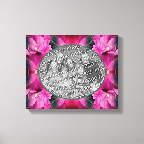 Pink Hibiscus Flower Create Your Own Photo Canvas Print
