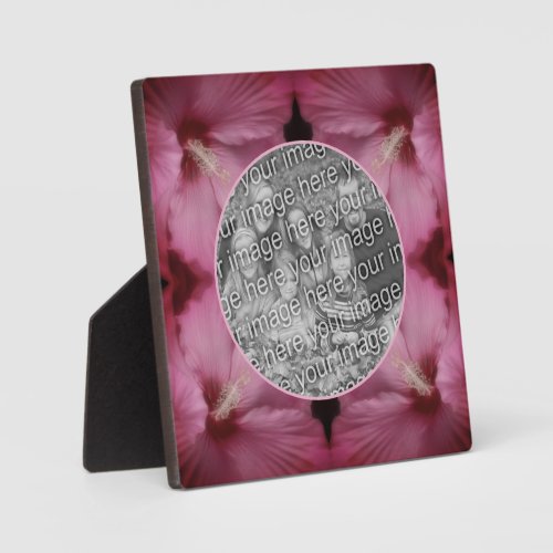 Pink Hibiscus Flower Create Your Own Photo Plaque