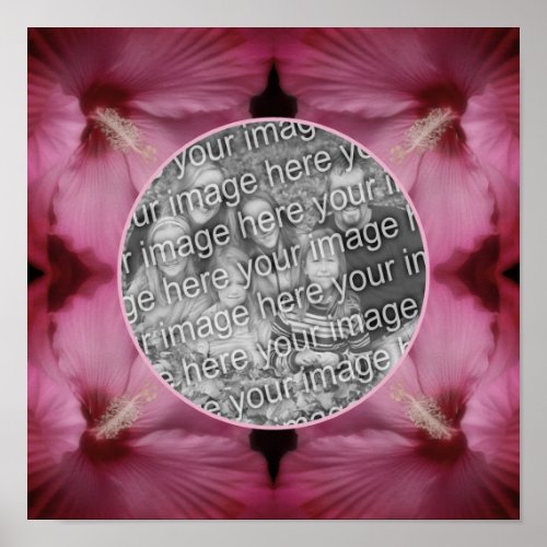 Pink Hibiscus Flower Frame Create Your Own Photo Poster