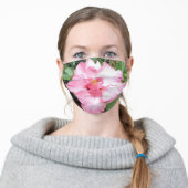 Pink Hibiscus Flower Mask (Worn)