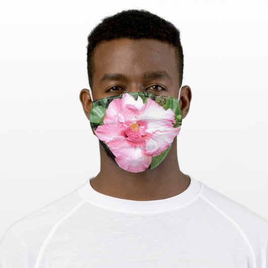 Pink Hibiscus Flower Mask (Worn)