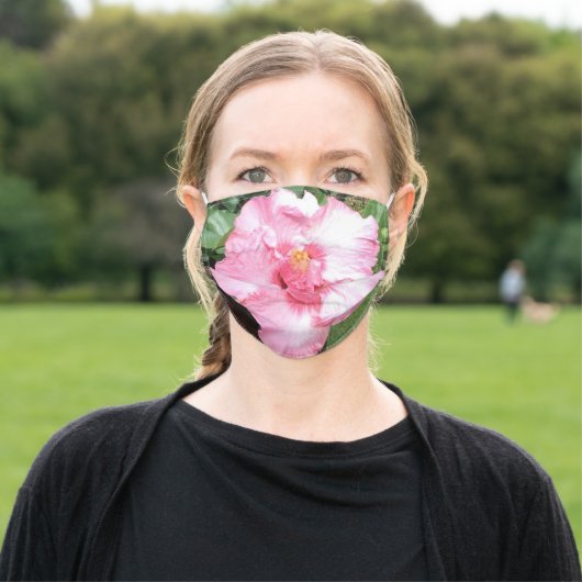 Pink Hibiscus Flower Mask (Outside)