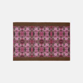 Pink Hibiscus Flower Multiplied Vintage Abstract Rug