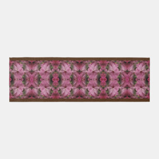 Pink Hibiscus Flower Multiplied Vintage Abstract Runner
