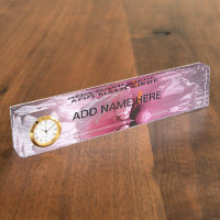 Pink Hibiscus Flower Name Plate