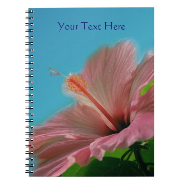 Pink Hibiscus Flower Nature Notebook (Front)