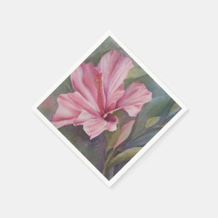 PINK HIBISCUS FLOWER PAPER NAPKINS