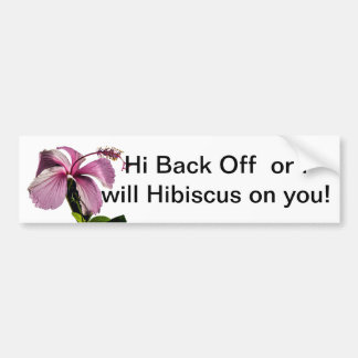 Pink Hibiscus Flower Side View Bumper Sticker