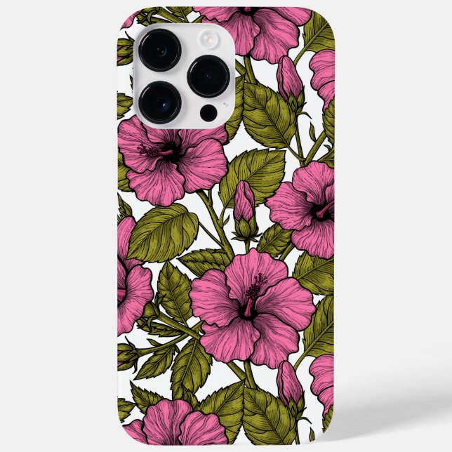 Pink hibiscus flowers Case-Mate iPhone case (Back)