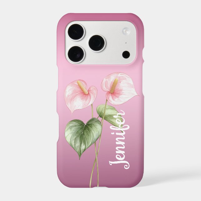 Pink Hibiscus Flowers Case-Mate iPhone Case (Back)