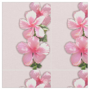 Pink Hibiscus Flowers Fabric
