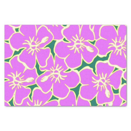 Pink Hibiscus Flowers Tropical Hawaiian Luau Tissue Paper