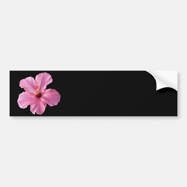 Pink Hibiscus Hawaii Flower Customized Template Bumper Sticker (Front)
