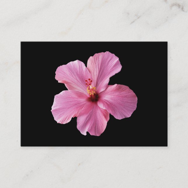 Pink Hibiscus Hawaii Flower Customized Template Business Card (Front)