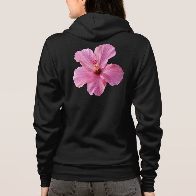 Pink Hibiscus Hawaii Flower Customized Template Hoodie (Back)