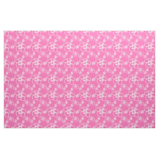 Pink Hibiscus Hawaiian Fabric | Zazzle